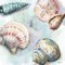 Posterazzi Watercolor Shell Toss I Poster Print by Tre Sorelle Studios
